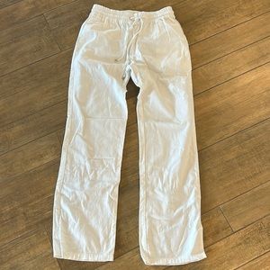 White linen pants